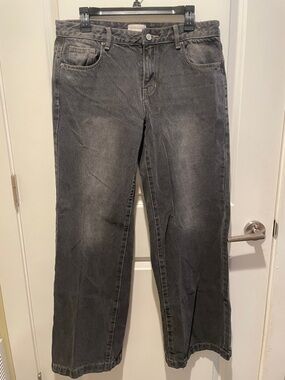 PacSun Washed Black Wide-Leg Flare Jeans